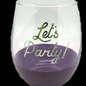 Stemless Wine Glass S/2 Let's Party